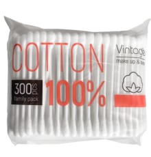 Ватні палички Vintage Cotton В поліетиленовій упаковці 300 шт. (4823098414605)