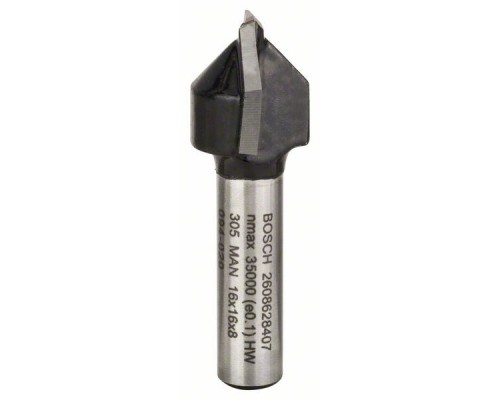 Фреза Bosch Professional пазова V-подібна V, Std, S8, D16, L16 90° (2.608.628.407)
