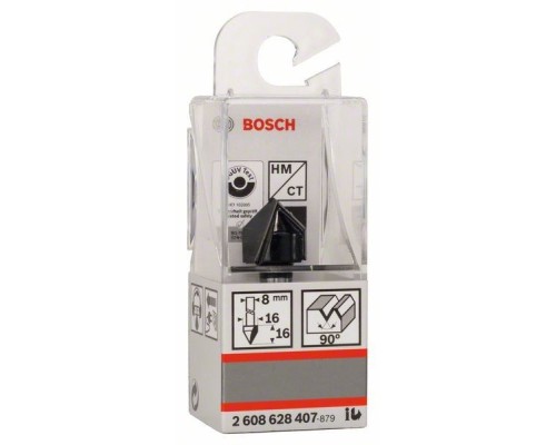Фреза Bosch Professional пазова V-подібна V, Std, S8, D16, L16 90° (2.608.628.407)