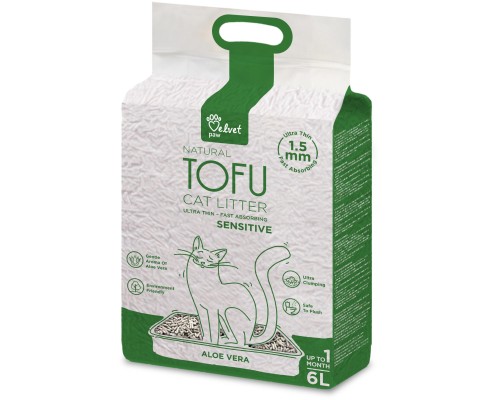 Наповнювач для туалету Velvet Paw TOFU схильних до алергії, з екстрактом алое вера (1.5 мм) 2.6 кг (TOF46899)