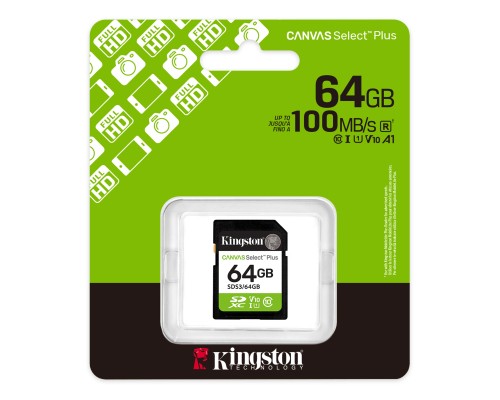 Карта пам'яті Kingston 64GB SDXC class 10 UHS-I V10 A1 Canvas Select Plus (SDS3/64GB) Карта пам'яті Kingston 64GB SDXC class 10 UHS-I V10 A1 Canvas Select Plus (SDS3/64GB)