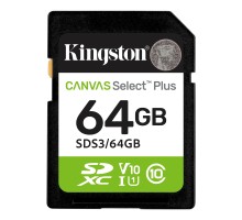 Карта пам'яті Kingston 64GB SDXC class 10 UHS-I V10 A1 Canvas Select Plus (SDS3/64GB) Карта пам'яті Kingston 64GB SDXC class 10 UHS-I V10 A1 Canvas Select Plus (SDS3/64GB)