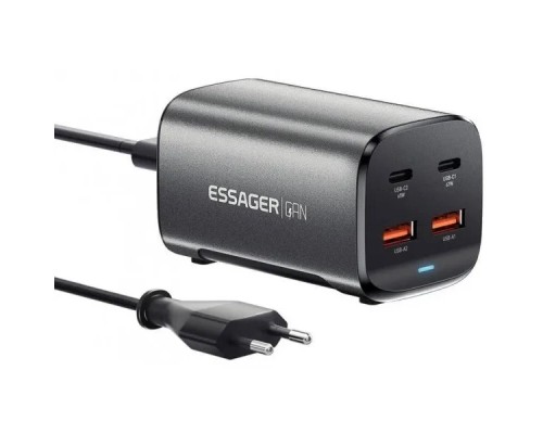 Зарядний пристрій Essager 2xUSB-C + 2xUSB 67W GaN (ECT2AC-JYB0G-Z)