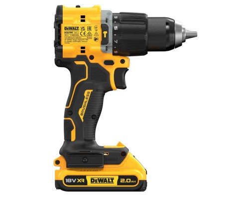 Шуруповерт DeWALT XR Li-Ion 18V 2x2Ah, 74 Нм, 0-450/0-1650 об/хв, 1.17 кг, TSTAK (DCD799D2T)