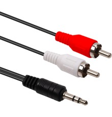 Кабель мультимедійний 3.5mm M to 2xRCA M 2.5m PowerPlant (CA914326)