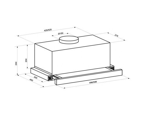 Витяжка кухонна Eleyus Storm 1200 LED SMD 60 WH
