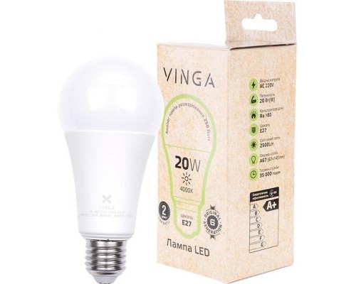 Лампочка Vinga VL-A67E27-204L-HLE