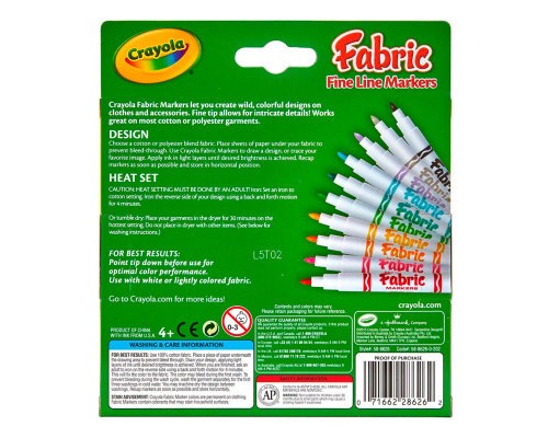 Набір для творчості Crayola фломастери для тканини 10 шт (58-8633)