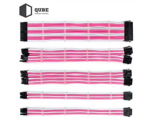 Кабель Qube для блока питания QUBE 1*24P MB, 2*4+4P CPU,2*6+2P VGA Whi (QBWSET24P2x8P2x8PWP)