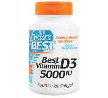Вітамін Doctor's Best Вітамін D3 5000IU, 180 желатинових капсул (DRB-00218)