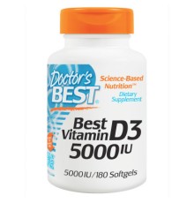 Вітамін Doctor's Best Вітамін D3 5000IU, 180 желатинових капсул (DRB-00218)