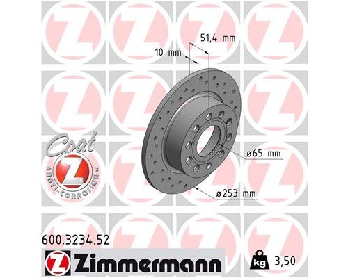 Гальмівний диск ZIMMERMANN 600.3234.52