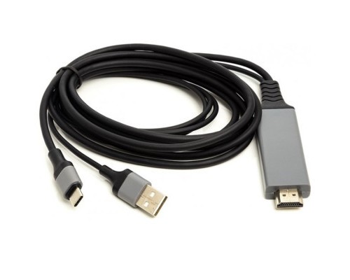 Кабель мультимедійний HDMI (M) to USB (AM) / Type-C (M) 1.0m PowerPlant (CA912025) Кабель мультимедійний HDMI (M) to USB (AM) / Type-C (M) 1.0m PowerPlant (CA912025)