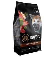 Сухий корм для собак Savory Large Breeds rich in Fresh Turkey and Lamb 3 кг (4820232630235)