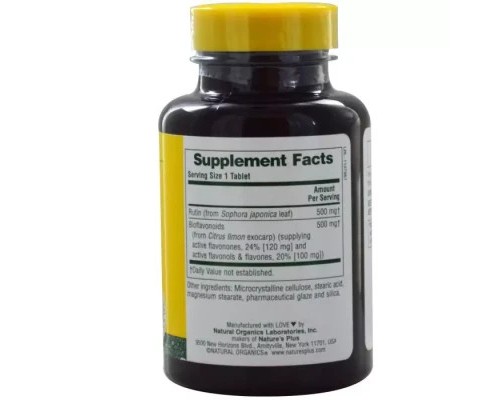 Мінерали Natures Plus Рутин 1000мг, BioRutin, 60 таблеток (NTP2560)