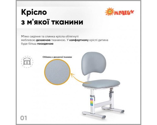 Парта зі стільцем Evo-kids Grey (BD-21 G)
