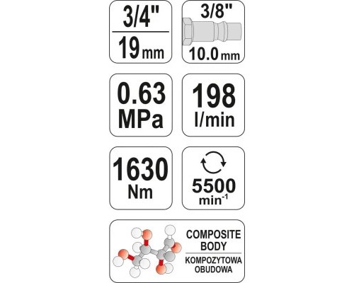 Гайковерт Yato пневматичний YT-09571 (YT-09571)