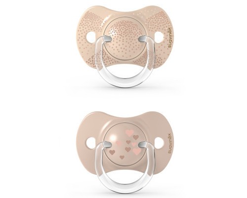 Пустушка Suavinex Чарівні історії 0-6 міс. 2 шт. золоте сердце (307321)