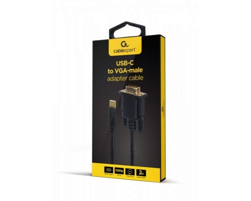 Перехідник Cablexpert USB-C to VGA/Full HD60Hz 2m (A-CM-VGAM-01) Перехідник Cablexpert USB-C to VGA/Full HD60Hz 2m (A-CM-VGAM-01)