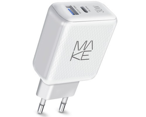 Зарядний пристрій MAKE 30W PD+QC White (MCW-326PWH)