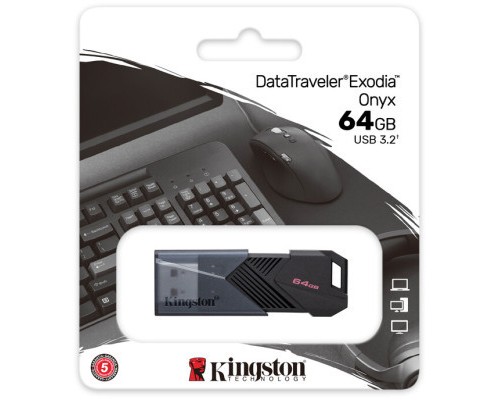 USB флеш накопичувач Kingston 64GB DataTraveler Exodia Onyx USB 3.2 Gen 1 Black (DTXON/64GB) 