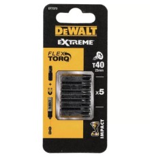 Набір біт DeWALT IMPACT TORSION, ударні, Torx, Т40, L=25 мм, 5 шт (DT7373)