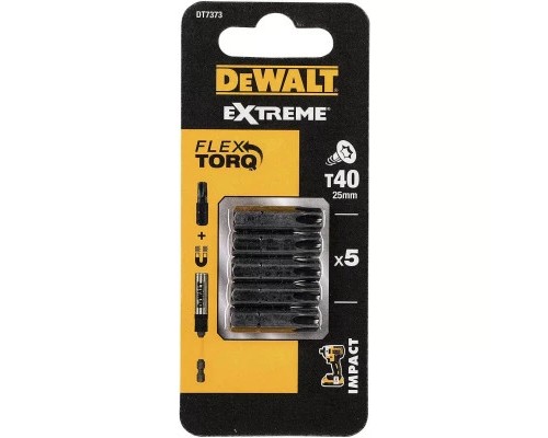Набір біт DeWALT IMPACT TORSION, ударні, Torx, Т40, L=25 мм, 5 шт (DT7373)