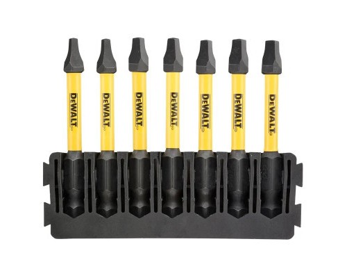 Набір біт DeWALT в касеті для Tough Case, FlexTorq, L57 мм, SQ1 2 шт. SQ2 3 шт. SQ3 2 шт. (DT70824)