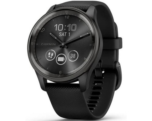 Смарт-годинник Garmin vivomove Trend, Black, Silicone, GPS (010-02665-00)