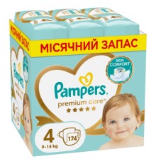 Підгузки Pampers Premium Care Розмір 4 (9-14 кг) 174 шт (8006540855935)