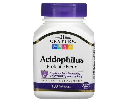 Пробіотики 21st Century Суміш пробіотиків, Acidophilus, 100 капсул (CEN-21339) Пробіотики 21st Century Суміш пробіотиків, Acidophilus, 100 капсул (CEN-21339)