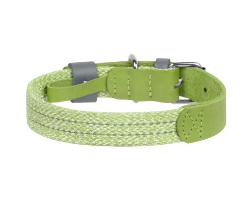 Нашийник для тварин WAUDOG Classic зі шкіри та відновленої бавовни L 25 мм х 38-49 см салатовий (58935)