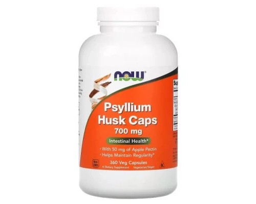 Трави Now Foods Подорожник (Псиліум), Psyllium Husks, 700 Мг, 360 Капсул (NOW-05974)