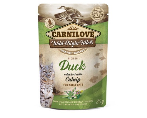 Вологий корм для кішок Carnilove з качкою і котячою м'ятою 85 г (8595602537549)