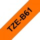 Стрічка для принтера етикеток UKRMARK B-Fc-TB61P-BK/OR, аналог TZeB61, флуорисцентна, 36мм х 8м, black on orange (900539)