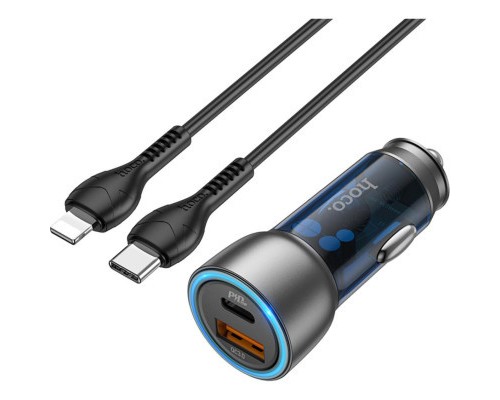 Зарядний пристрій HOCO NZ8 charger set (C to iP) USB-A/Type-C Blue (6931474782748)