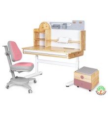 Парта з кріслом Mealux Timberdesk L (парта+кресло+тумба) (BD-690 L+ box BD 920-2 PN+Y-110 DPG)