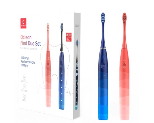 Електрична зубна щітка Oclean Find Duo Set Red and Blue (2 шт) (6970810552140)
