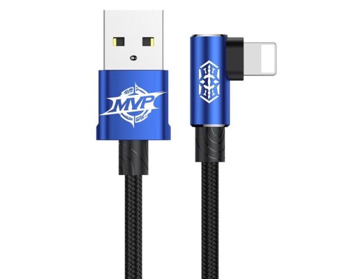 Дата кабель USB 2.0 AM to Lightning 1.0m 2A MVP Elbow Blue Baseus (CALMVP-03)
