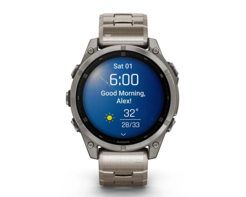 Смарт-годинник Garmin fenix 8 47mm, AMOLED, Saph, Ti/Bare/Graphite w/TiBand,Excl, GPS (010-02904-40)