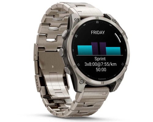 Смарт-годинник Garmin fenix 8 47mm, AMOLED, Saph, Ti/Bare/Graphite w/TiBand,Excl, GPS (010-02904-40)