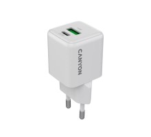 Зарядний пристрій Canyon CU20AC GaN 20W 1xPD 1xQC EU White (CNS-CUW20AC)