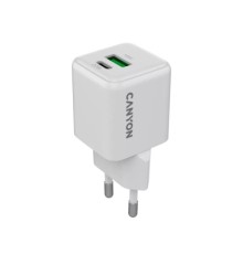 Зарядний пристрій Canyon CU20AC GaN 20W 1xPD 1xQC EU White (CNS-CUW20AC)