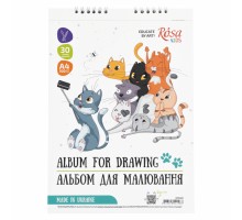 Альбом для малювання Rosa Kids на спіралі Cats Selfies А4 30 аркушів (4823098542988)