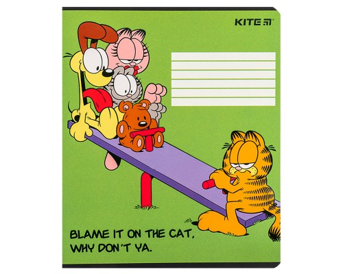 Зошит Kite Garfield, 18 аркушів, лінія (GF24-237)