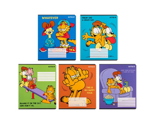 Зошит Kite Garfield, 18 аркушів, лінія (GF24-237)