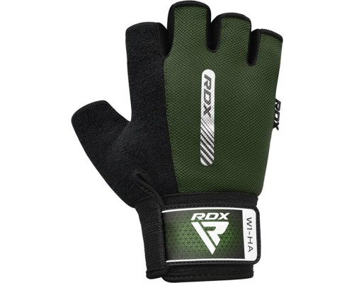 Рукавички для фітнесу RDX W1 Half Army Green Plus M (WGA-W1HA-M+)