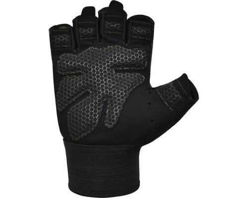 Рукавички для фітнесу RDX W1 Half Army Green Plus M (WGA-W1HA-M+)