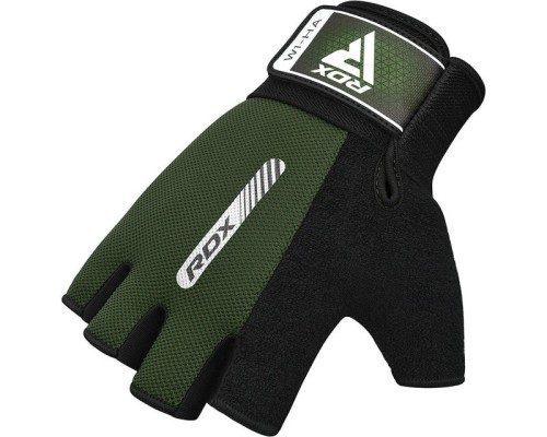 Рукавички для фітнесу RDX W1 Half Army Green Plus M (WGA-W1HA-M+)