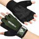 Рукавички для фітнесу RDX W1 Half Army Green Plus M (WGA-W1HA-M+)
